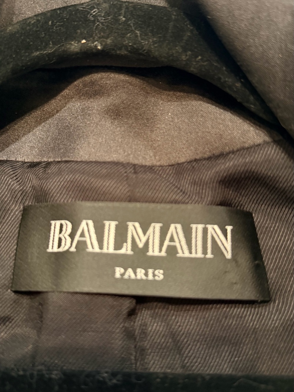 Balmain Black Mohair Double-Breasted Blazer with Satin Lapels - Picture 3 of 3